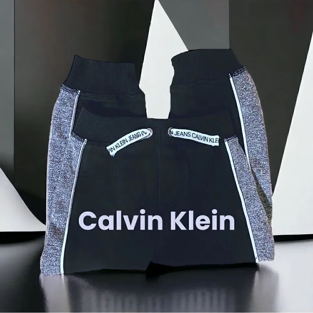 Calvin Klein Jeans sweatpants l Girls 4T l Black & Gray l Drawstring waist l EUC